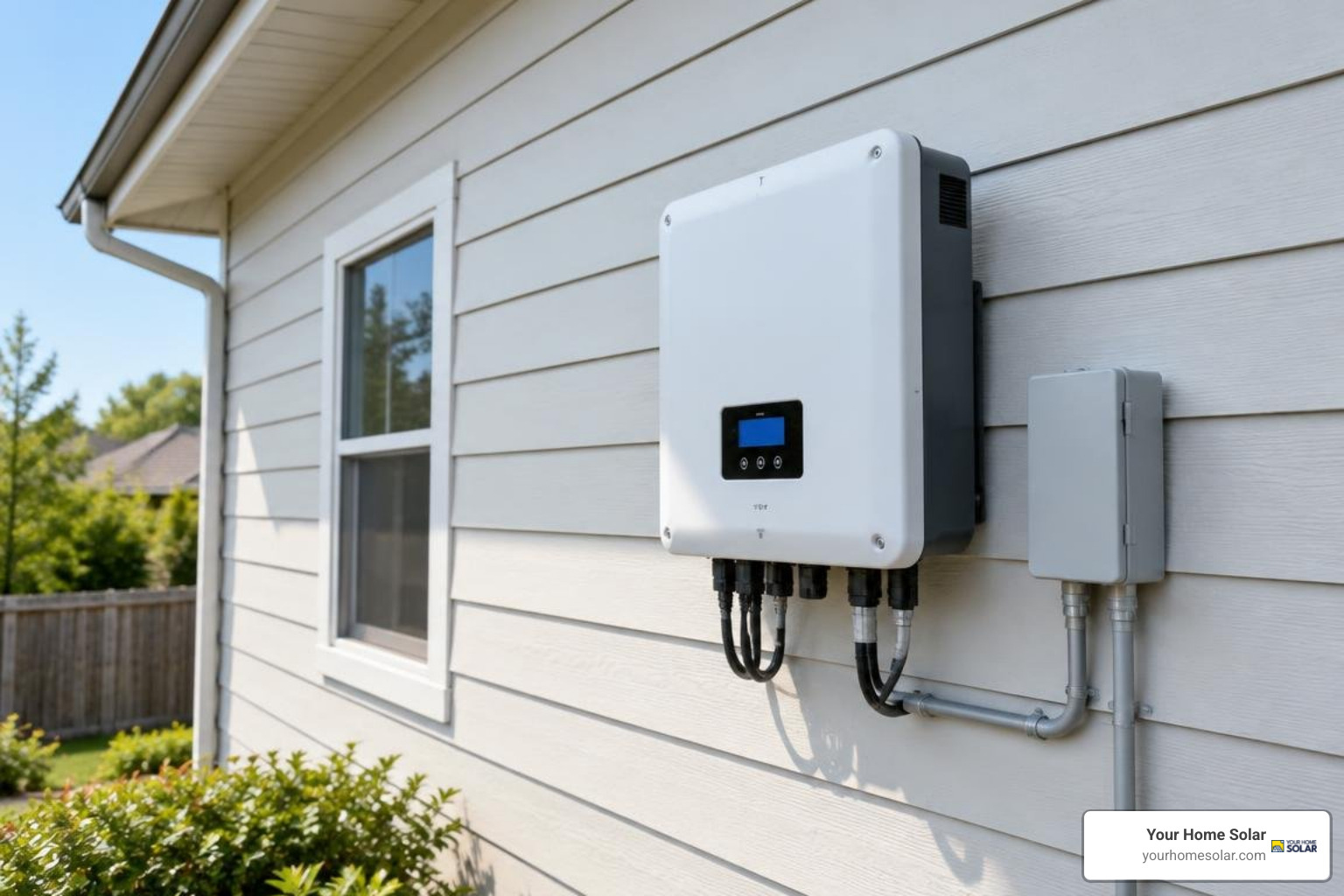 compare-5kw-solar-inverter-prices-to-snag-the-best-deal-image 5kW solar inverter mounted on a house exterior