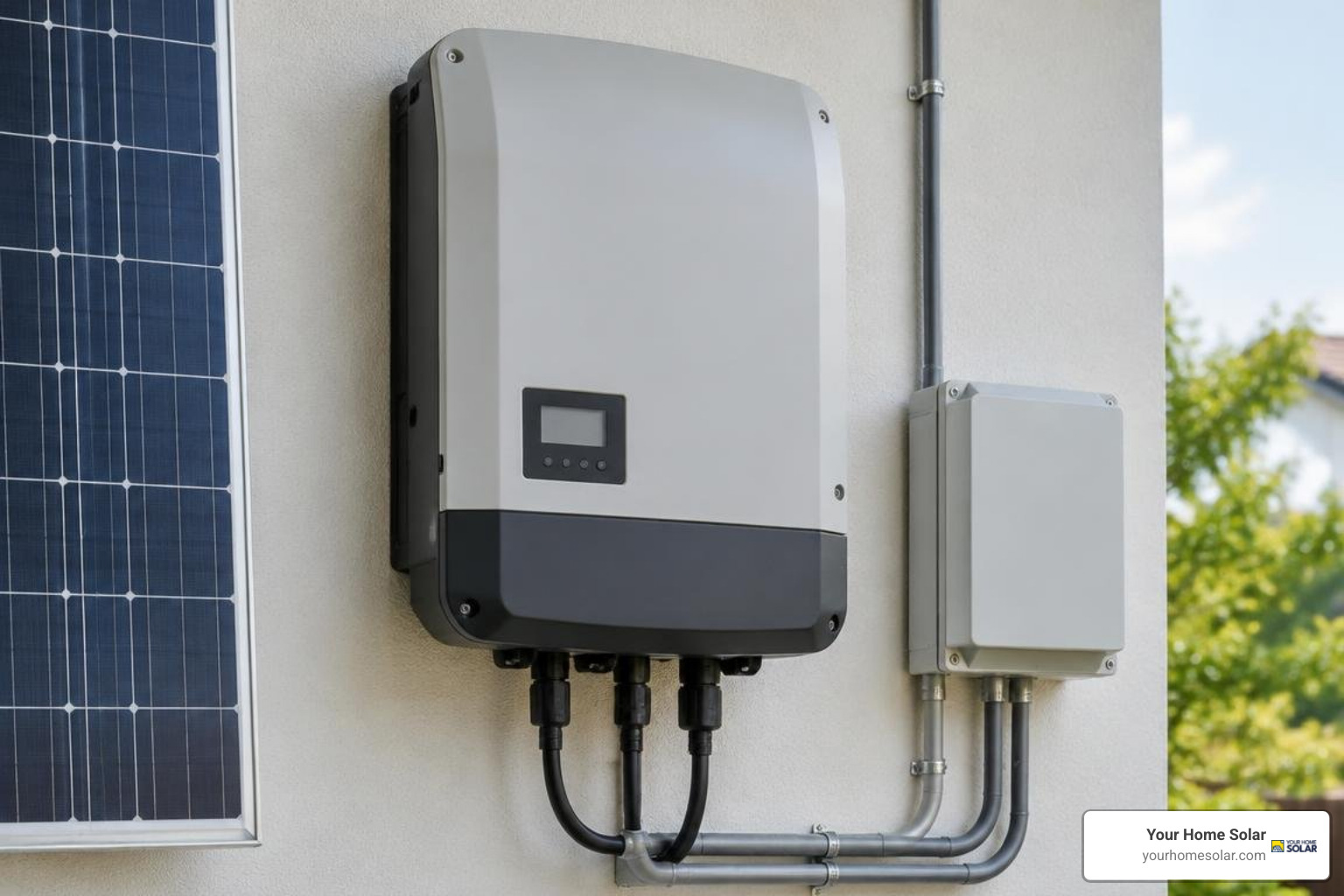 fronius-string-inverter-breakdown-efficiency-reliability-and-smart-grid-power-image Fronius string inverter on a residential wall