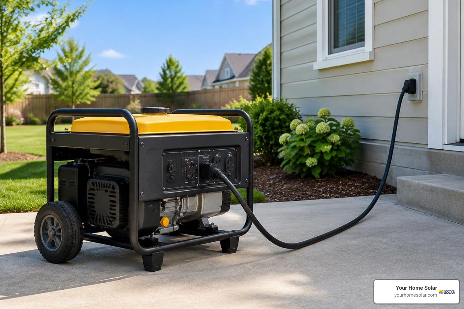 shockingly-reliable-home-depot-backup-generators-for-every-budget-image portable backup generator outside a home